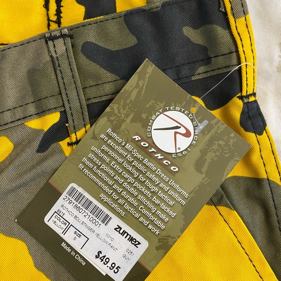 Green and yellow camo print pants - Picture 2 of 4